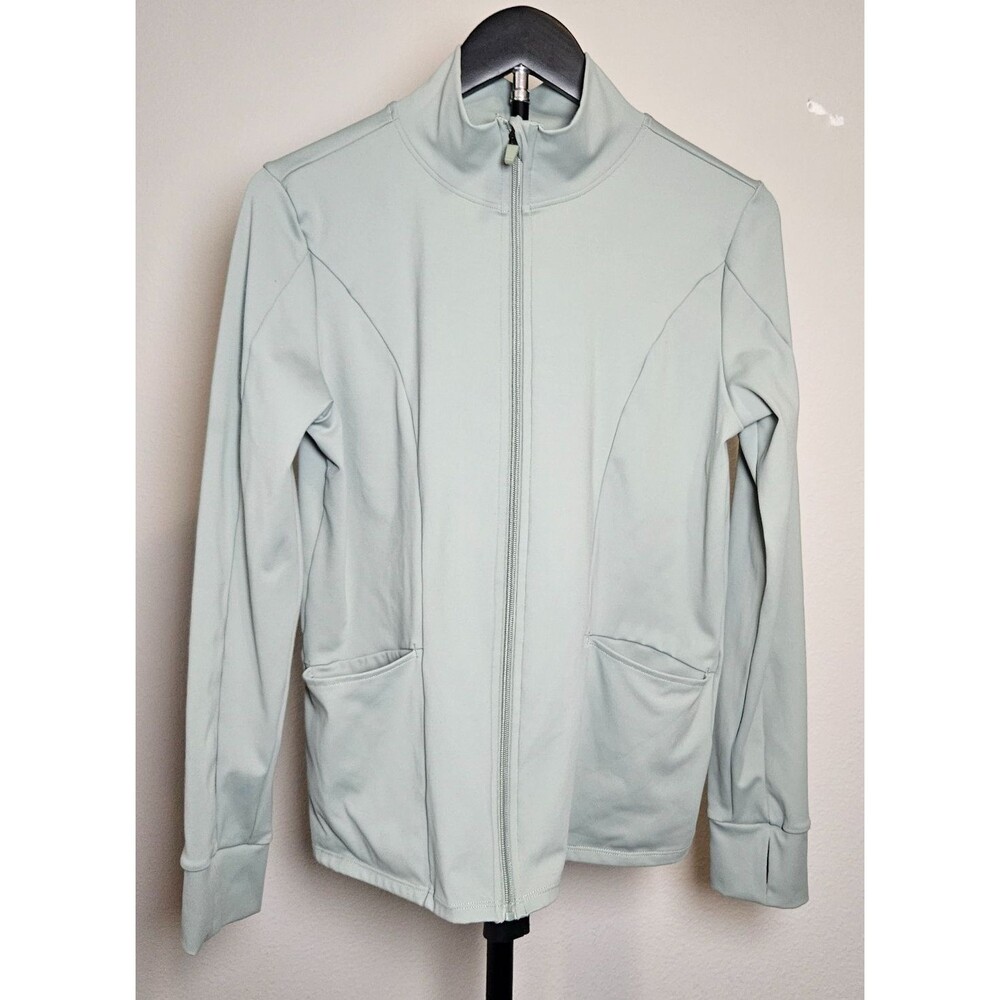 Laundry By Shelli Segal Womens Medium Full Zip Jacket Stretch Athleisure Green